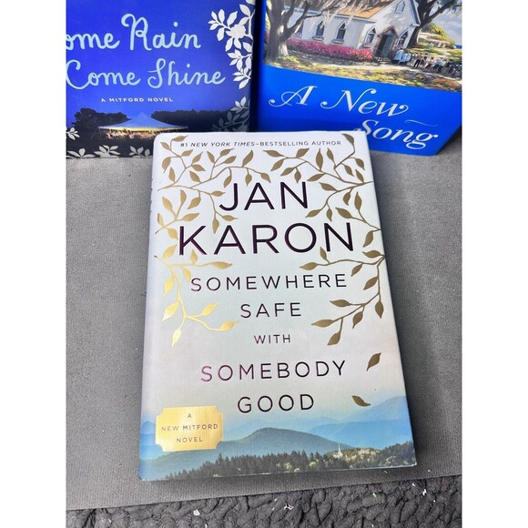Jan Karon HC Books Come Rain Shine New Song Somewhere Safe Somebody Good Lot - Picture 2 of 16